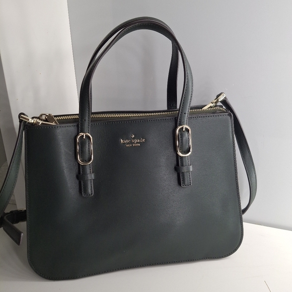 kate spade Handbags - NWOT kate spade Deep Dark Green Leather Satchel with Gold Hardware